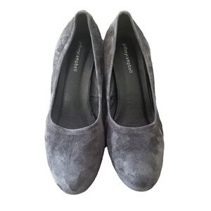 Jeffery Campbell Gray Suede Low Block Heel Career Professional Pumps size 9